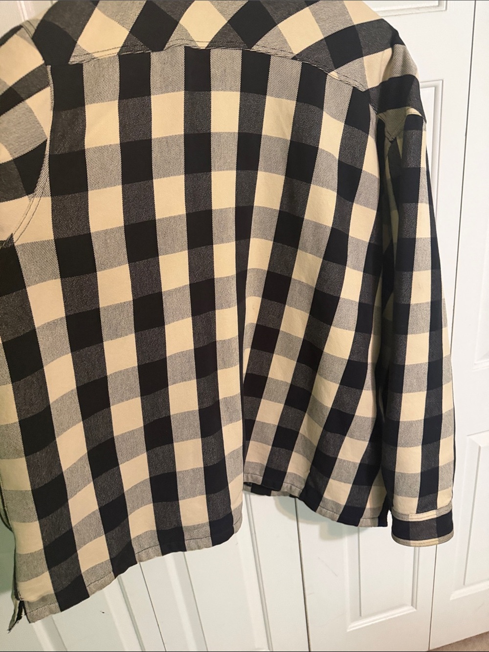 Harley-Davidson Black and Cream Plaid Shirt Jacket - Picture 3 of 4